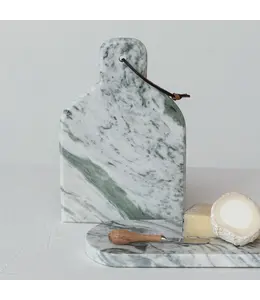 Creative Co-Op Marble Cutting Board  Knife, Set of 2