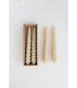 Creative Co-Op Unscented Tree Shaped Taper Candles, Cream Color