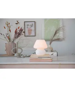 Bloomingville Blown Glass Table Lamp, White