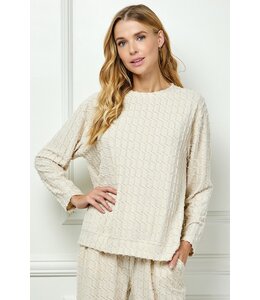 See And Be Seen Glitter Textured Long Sleeve Top