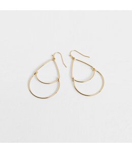Whispers Double Teardrop Dangle Earring - Gold
