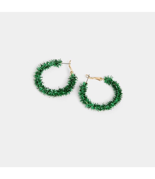 Whispers Holiday Tinsel Hoop - Green