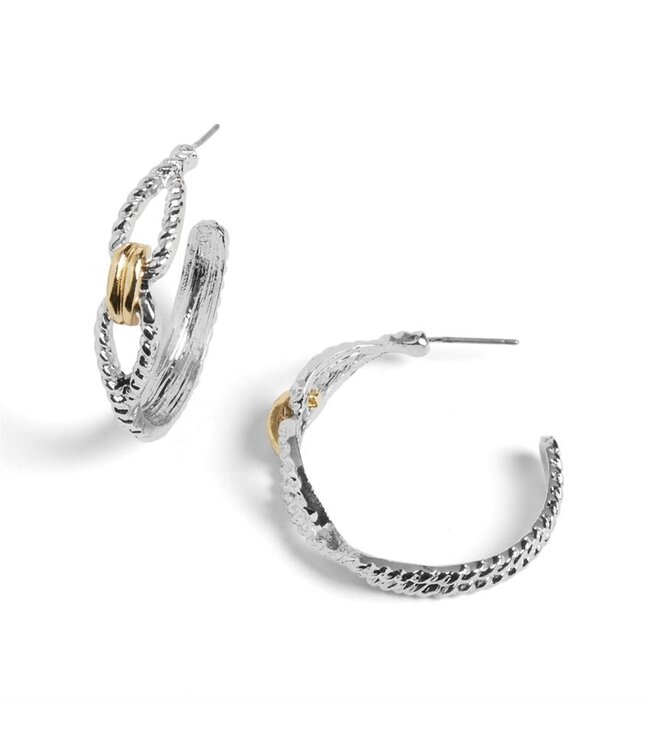 Whispers Link Hoop Earrings