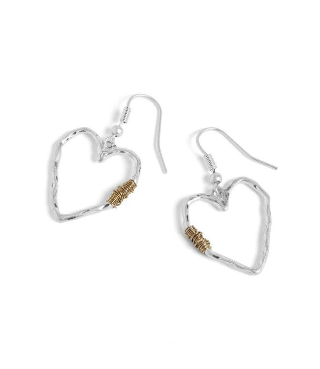 Whispers Open Heart Wire Wrap Earrings
