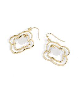 Whispers Quatrefoil Dangle Earrings - Gold