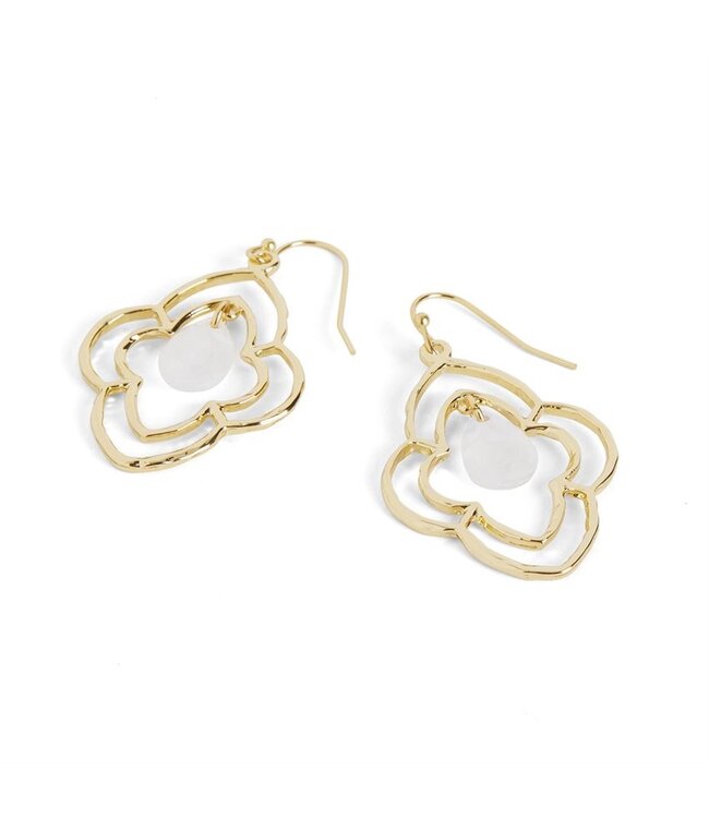 Whispers Quatrefoil Dangle Earrings - Gold