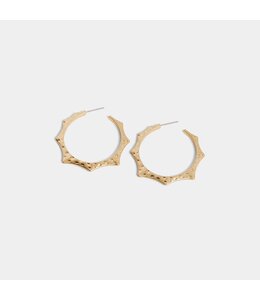 Whispers Sun Rays Hoop Earring - Gold