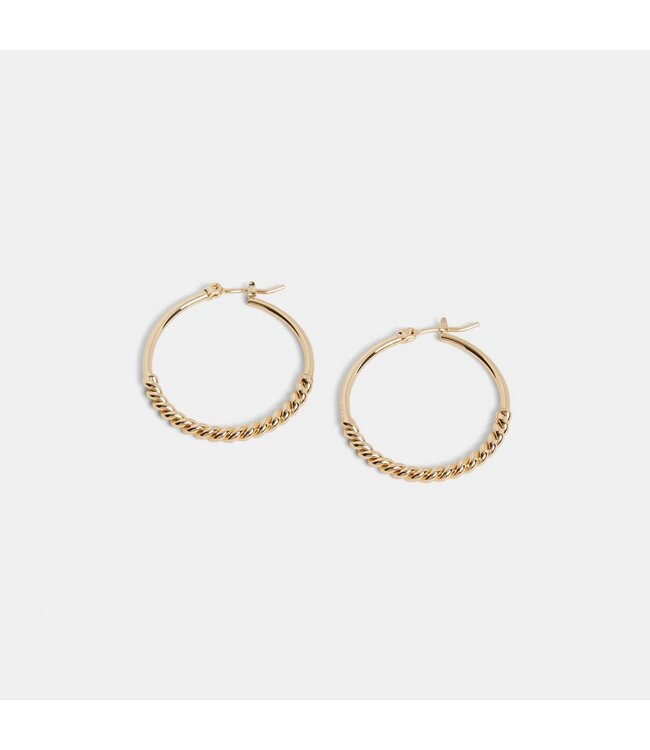 Whispers Twisted Metal Hoop Earring - Gold