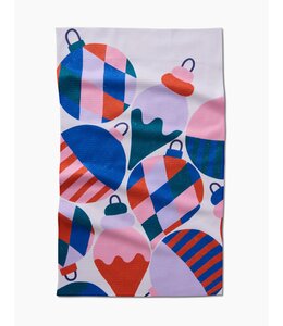 Geometry Vintage Christmas Baubles Tea Towel