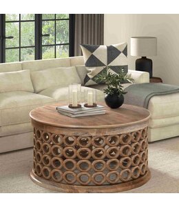 LR Home Natural Round Coffee Table
