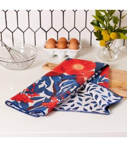 rockflowerpaper Icelandic Poppies Blu Kitchen Tea Towel