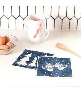 rockflowerpaper Nordic Tree Blu Cloths Reusable Sponge-Cloth, Set of 2
