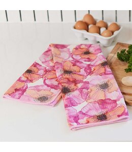 rockflowerpaper Pressed Petals Blu Kitchen Tea Towel