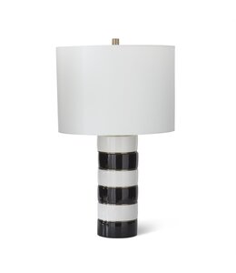 K&K Interiors Black & White Ceramic Lamp
