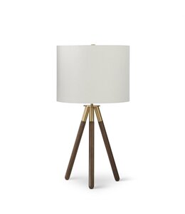 K&K Interiors Wood & Gold Tripod Leg Lamp