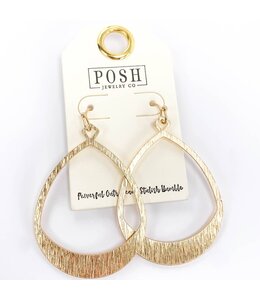Pink Panache Brushed Wide Teardrop Earring
