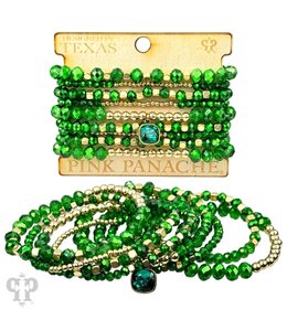 Pink Panache Christmas Color Stacked Bracelet - Green