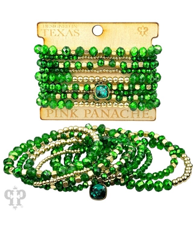 Pink Panache Christmas Color Stacked Bracelet - Green