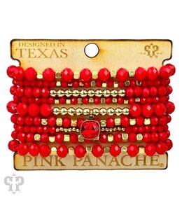 Pink Panache Christmas Color Stacked Bracelet - Red