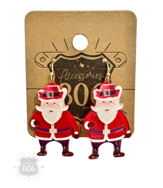 Pink Panache Western Santa Earring