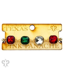 Pink Panache Square Christmas Gold Tone Bracelet
