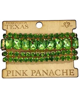 Pink Panache Green Rhinestone Multi Bracelet Set