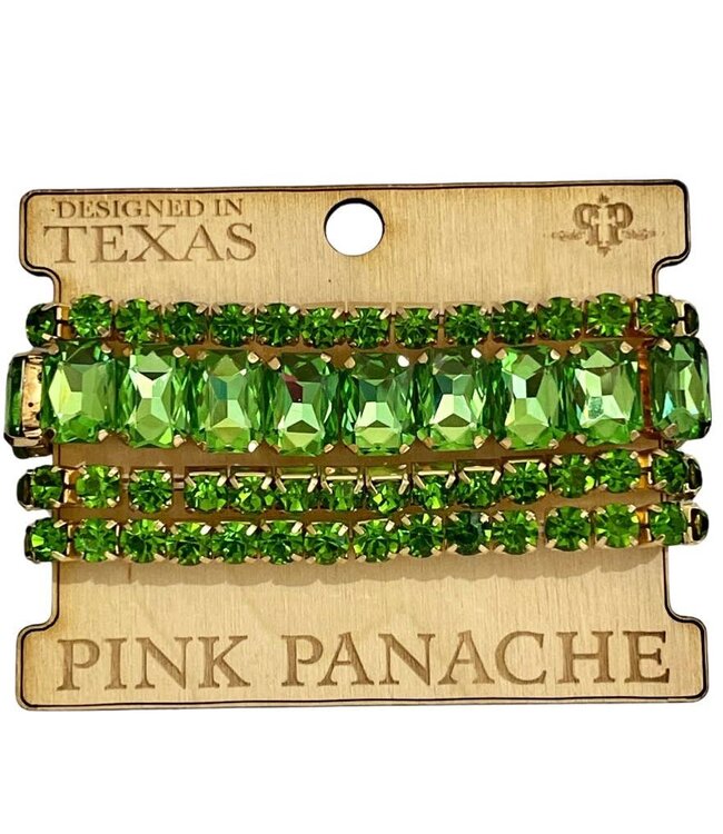 Pink Panache Green Rhinestone Multi Bracelet Set