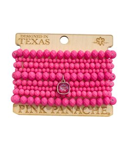 Pink Panache Hot Pink Faceted Bead Bracelet Stack