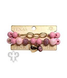 Pink Panache Pink Heart Charm Bracelet