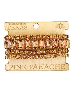Pink Panache Rose Pink Rhinestone Multi Bracelet Set
