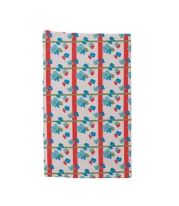 Creative Co-Op Floral & Stripe Microfibre Tea Towel
