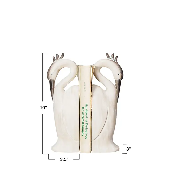 Creative Co-Op Resin Heron Shaped Bookend