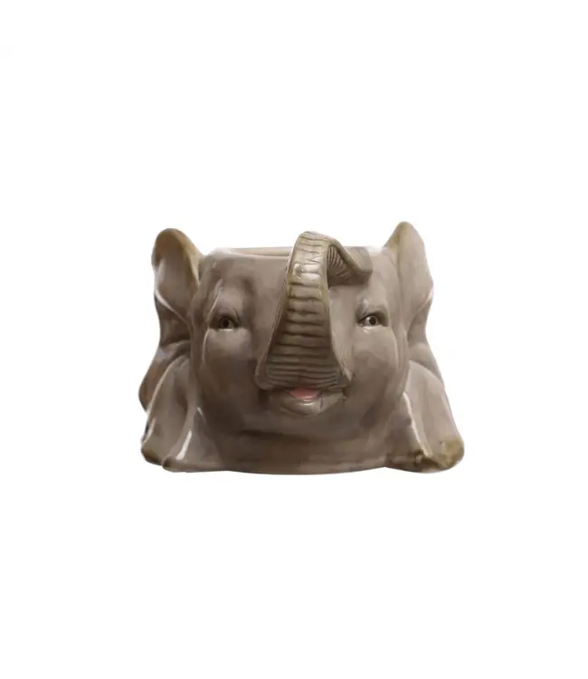Creative Co-Op Ceramic Elephant Head Planter
