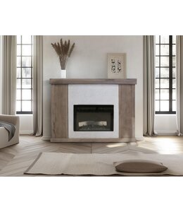 IFD Natural Parota Fireplace Console