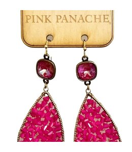 Pink Panache Fuchsia Woven Bead Teardrop Earring