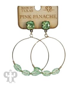 Pink Panache Green Faceted Oval Bead Earring