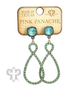 Pink Panache Green Rhinestone Infinity Earring