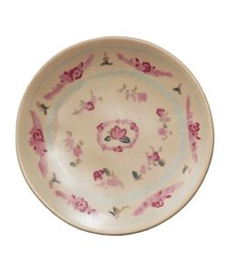 Creative Co-Op Stoneware Plate with Floral Image