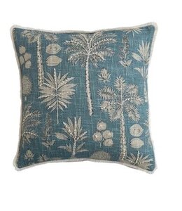 Creative Co-Op Square Cotton Slub Pillow with Eyelash Fringe