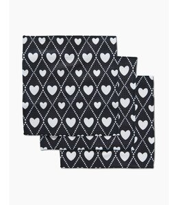 Geometry Onyx Love Lattice Luxe Washcloth Set