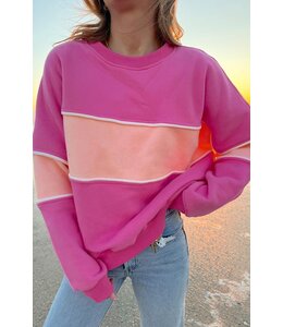 Sachet Pink Colorblock Sweatshirt