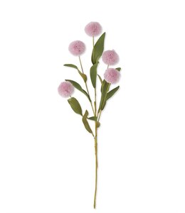 K&K Interiors Light Purple  Pompom Pick With Green Eva Leaves