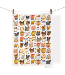 WerkShoppe Kitty Parade 100% Cotton Kitchen Tea Towel