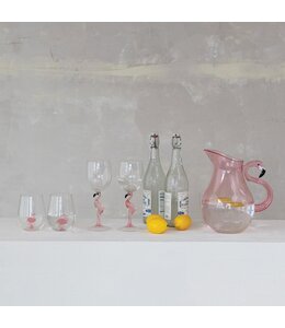 Creative Co-Op 2-1/2 Quart Acrylic Pitcher with Flamingo Handle