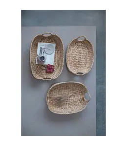 Creative Co-Op Large Hand-Woven Water Hyacinth Basket