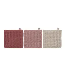Creative Co-Op Square Cotton Knit Dish Cloths, Set of 3