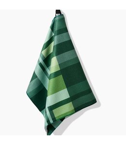 Geometry Shamrock Plaid Tea Towel