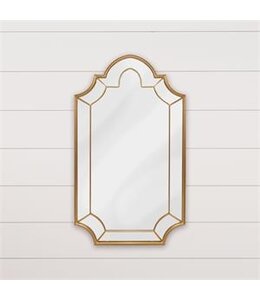 Audrey's Arched Elegant Antiqued Gold Leaf Mirror -      20 1/4" x 35"