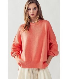 Urban Daizy Oversized Side Slit Crew Neck Cozy Sweater