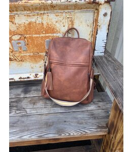 Texas Western Cowhide Bags Leather Womens Backpack Computer Work Bag